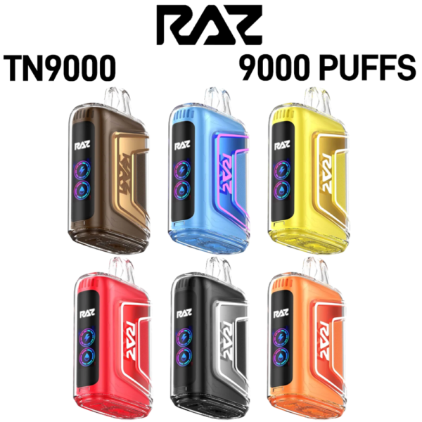 RAZ TN9000 5% NIC 9000 PUFFS RECHARGEABLE DISPOSABLE VAPE - DISPLAY OF 5 - Image 8