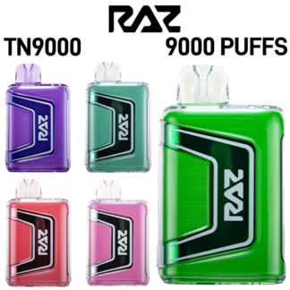 RAZ TN9000 5% NIC 9000 PUFFS RECHARGEABLE DISPOSABLE VAPE - DISPLAY OF 5