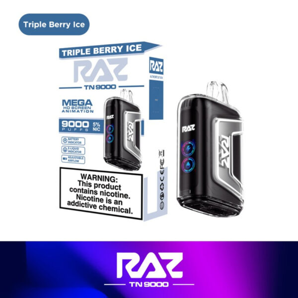 RAZ TN9000 5% NIC 9000 PUFFS RECHARGEABLE DISPOSABLE VAPE - DISPLAY OF 5 - Image 6