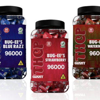 Bug-ee’s 96,000mg 80ct Gummies Jar | High-Potency THCP Gummies in 7 Incredible Flavors