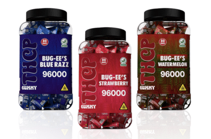 Bug-ee’s 96,000mg 80ct Gummies Jar | High-Potency THCP Gummies in 7 Incredible Flavors