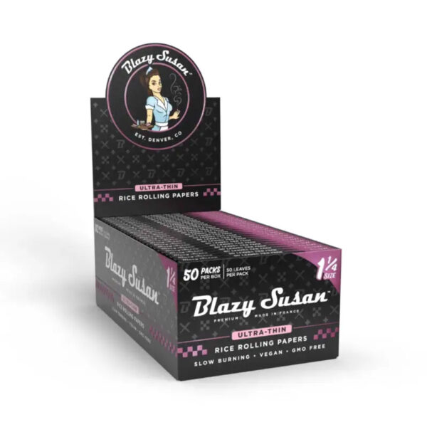 BLAZY SUSAN ULTRA THIN RICE ROLLING PAPERS - DISPLAY OF 50 - Image 2