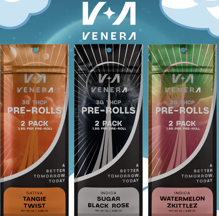 Venera THC-A 1.5g Pre Rolls 2-Pack – Display of 10