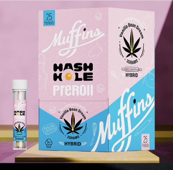 MUFFINS Hash Hole THC-A 2G Pre Rolls – Display of 25