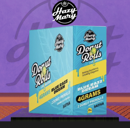 HAZY MARY Donut Rolls THC-A Live Badder 2G Pre Rolls 2-Pack – Display of 10