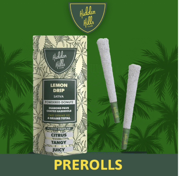 Hidden Hills Powdered Donutz THC-A Diamond Hashhole 2g Pre Rolls – 2-Pack (Display of 10)