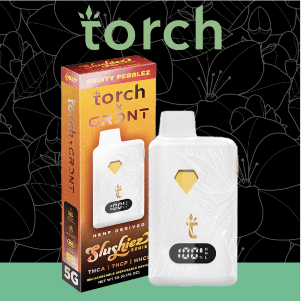 Torch x GRDNT Limited Edition Slushiez Series THC-A Blend 5g Disposable – Display of 5