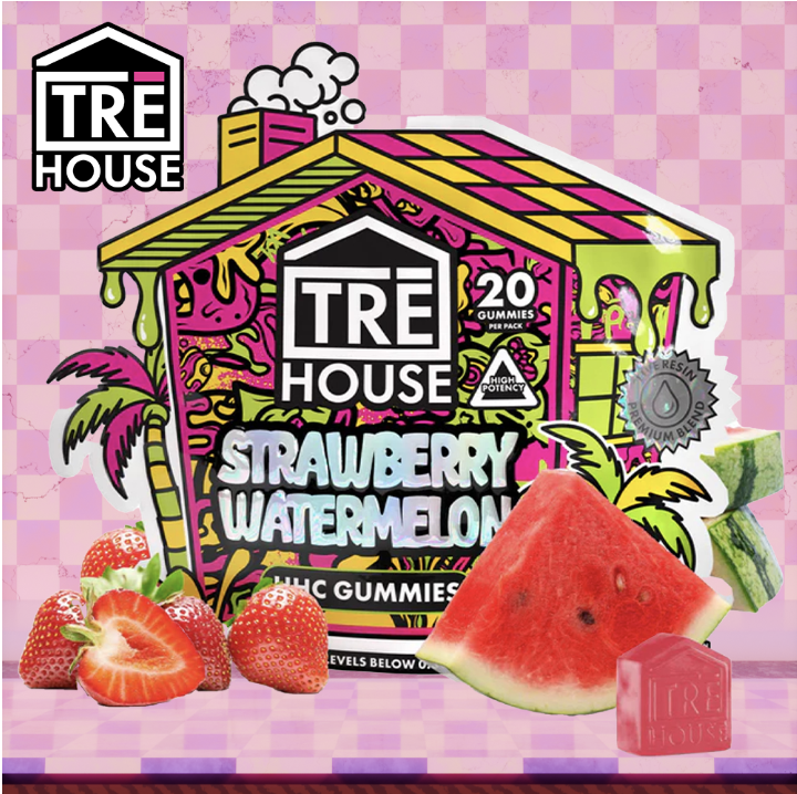 TRE House HHC 500mg Strawberry Watermelon Gummies – 20-Pack (Display of 10)