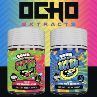 BITEZ OCHO EXTRAX DOUBLE STACKED THC-P BLEND 10,000MG GUMMIES JAR – DISPLAY OF 6