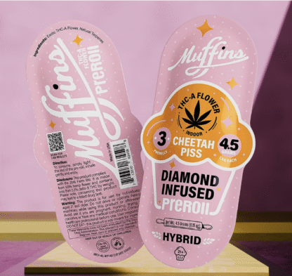 MUFFINS 4.5G THC-A PRE ROLLS 3-PACK – DISPLAY OF 10
