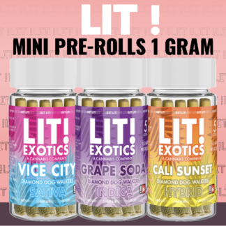 LIT! THC Diamond Mini Pre-Rolls 1 Gram – Display of 5
