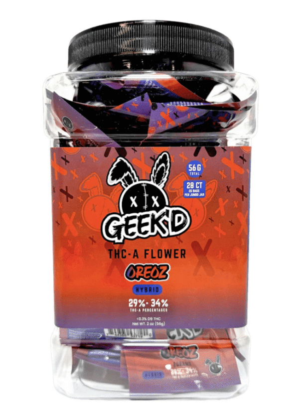 GEEK'D 2G THC-A Flower – Jar of 28