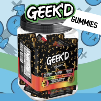 GEEK'D Exotic THC-A Liquid Diamonds Gold Series Blend 90,000MG Gummies – Jar of 40