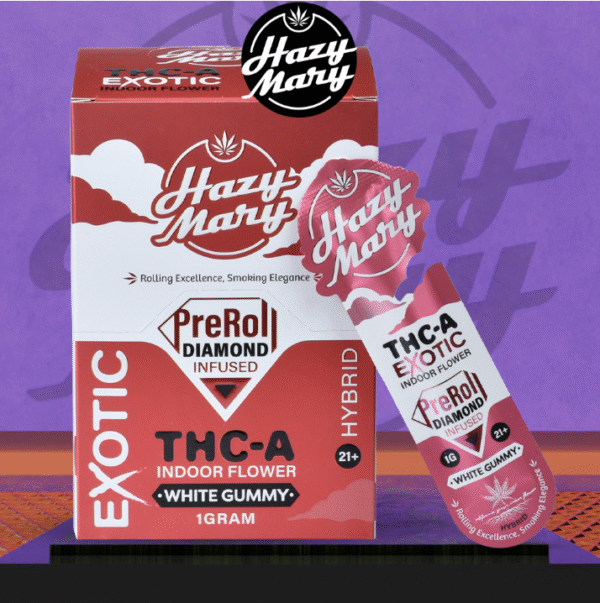 HAZY MARY Exotic THC-A Diamond 1G Pre Rolls 1-Pack – Display of 40