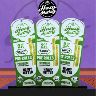 HAZY MARY THC-P Saucy Diamond 2.5G Pre Rolls 2-Pack – Display of 10