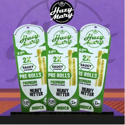 HAZY MARY THC-P Saucy Diamond 2.5G Pre Rolls 2-Pack – Display of 10