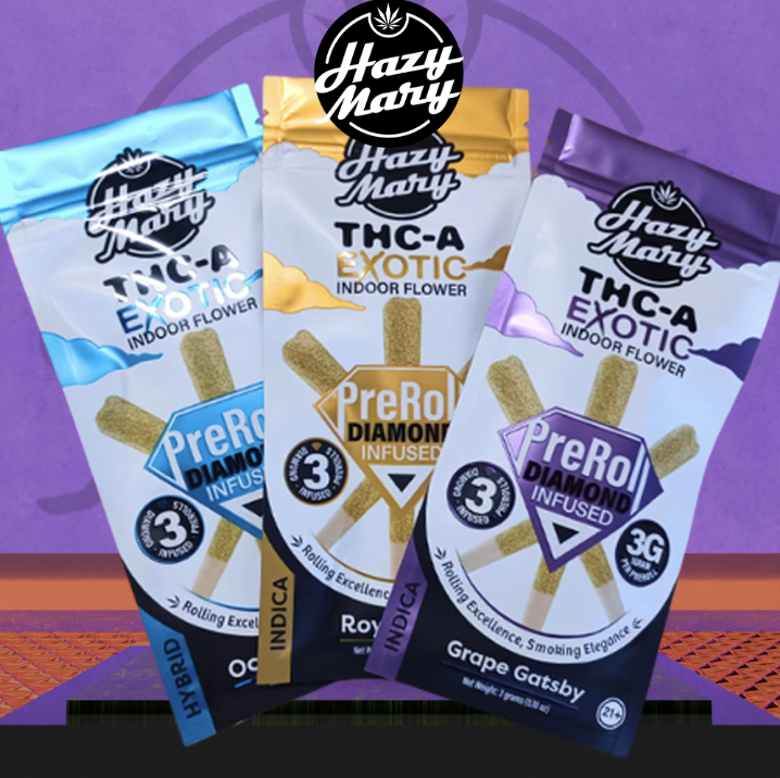 HAZY MARY THC-A Diamond 3G Pre Rolls 3-Pack – Display of 10
