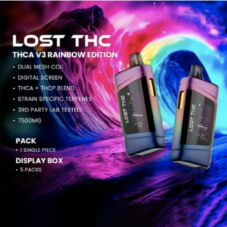 LOST THC V3 THC-A Melted Diamonds Rainbow Edition 7.5G Disposable - Display of 5