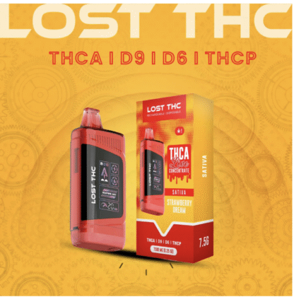 Lost THC THC-A D9 Blend Live Concentrate 7.5G Disposable – Display of 5