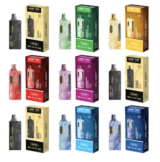 Lost THC V2 THC-A D9 Blend 7.5G Disposable – Display of 5