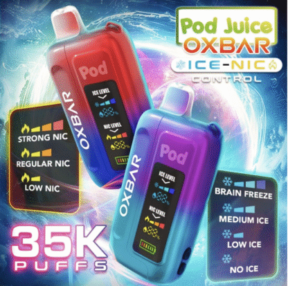 POD X OXBAR (Nic-Ice Control) 35,000 Puffs Disposable Vape – Display of 5