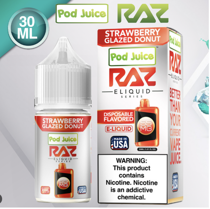 POD JUICE X RAZ Nicotine Salt E-Liquid 30ML – Smooth, Intense Flavors