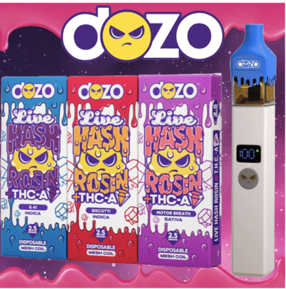 DOZO THC-P Live Hash Rosin 3.5G Disposable | Display of 5