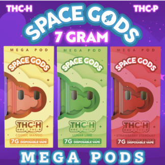 SPACE GODS Mega Pod THC-H Blend 7G Disposable | Display of 5