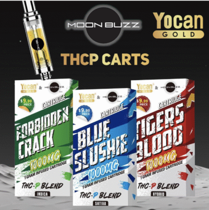 YOCAN Gold x Moon Buzz THC-P 1G Cartridge | Blend | Display of 5