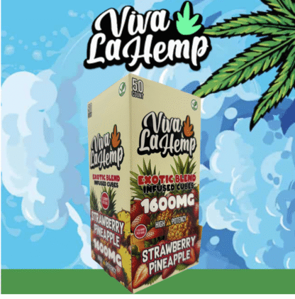 VIVA LA HEMP THC-P Exotic Blend Cubes 1600MG 1-Pack Gummies – Display of 50