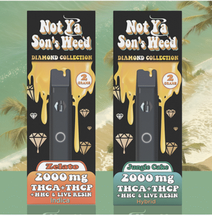 Not Ya Son’s Weed 2G THC-A Diamond Disposable – Display of 6
