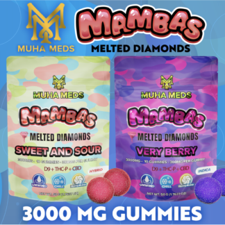 Muha Meds Mambas Melted Diamonds 3000MG Gummies – Display of 10