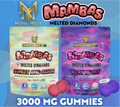Muha Meds Mambas Melted Diamonds 3000MG Gummies – Display of 10