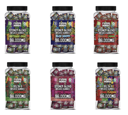 Flying Horse Stoner Blend 1200MG Gummies – Jar of 80