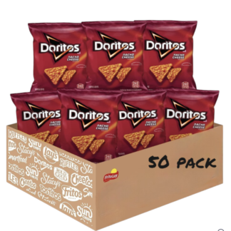Frito Lay Doritos Nacho Cheese Mexican Chips - 1oz Pack (50 Packs per Case)