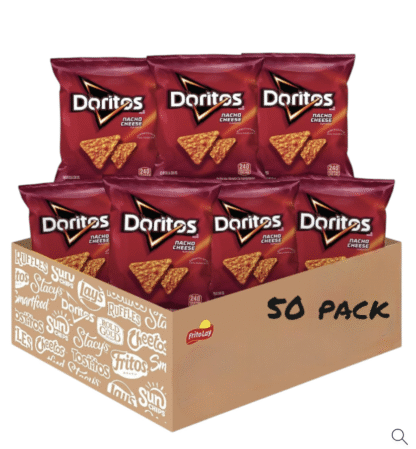 Frito Lay Doritos Nacho Cheese Mexican Chips - 1oz Pack (50 Packs per Case)