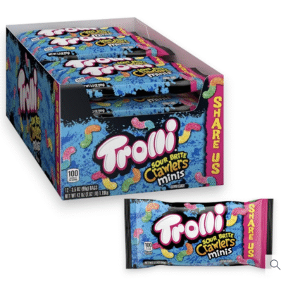 Trolli Grocery Candy – Sour Brite Crawlers – 3.5oz Pack (12-Pack Box)
