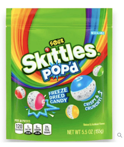 Skittles Pop’d Freeze Dried Candy – 5.5oz Pack