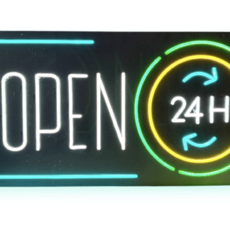 NEON LED SIGN - 1CT - OPEN 24H - H17" X L35" - MULTICOLOR
