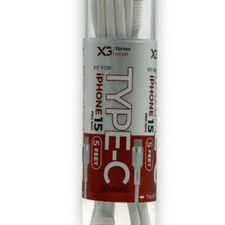 XPRESS GEAR - PHONE ACC - CABLE - TYPE C TO TYPE C - 5FT - 12CT/BX - WHITE