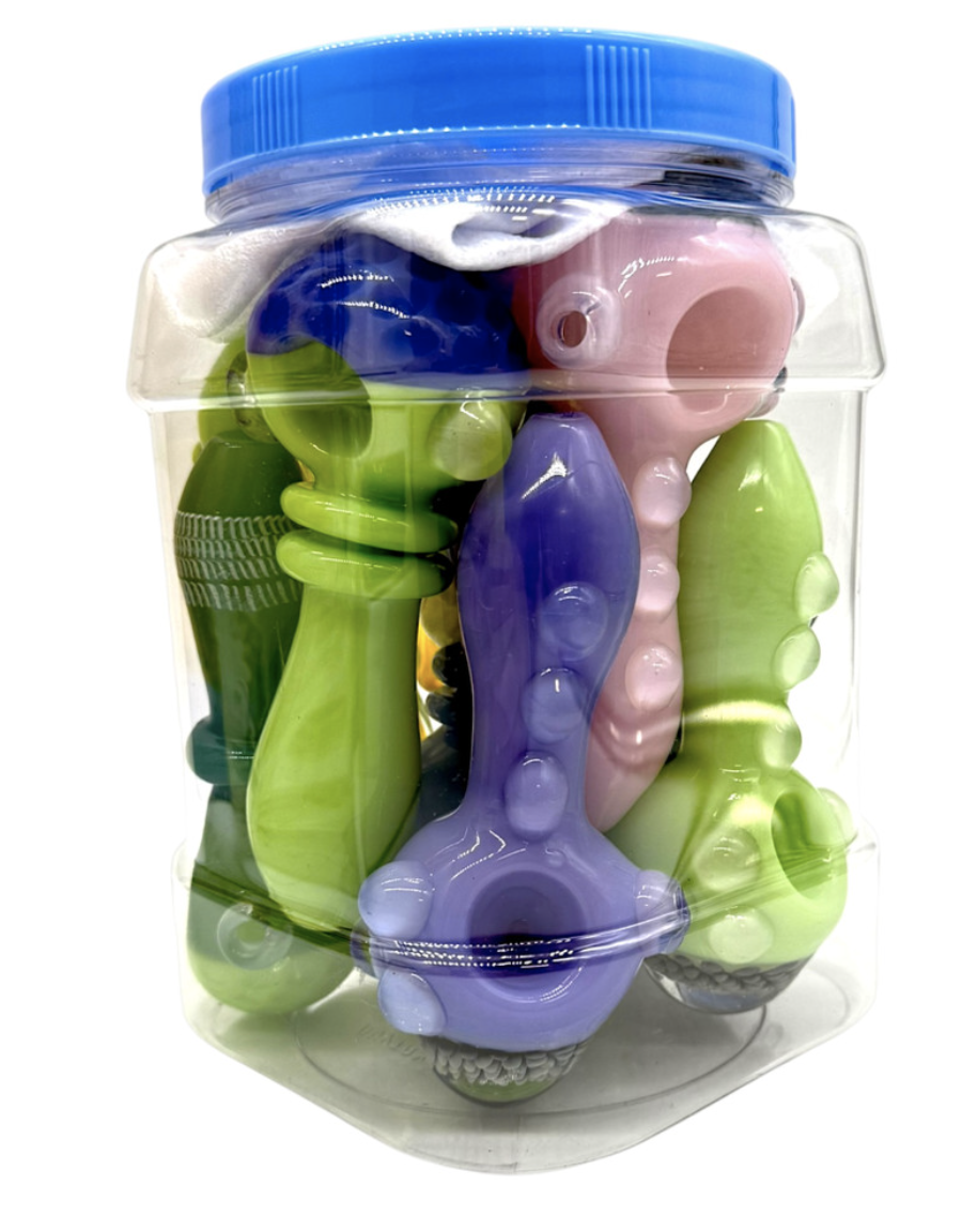 Slime Tubing Handpipe – Mix Design – 4" – Jar of 10