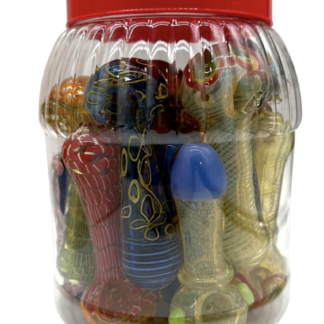 Premium Fumed Handpipe – Mix Design – 4" – Jar of 18