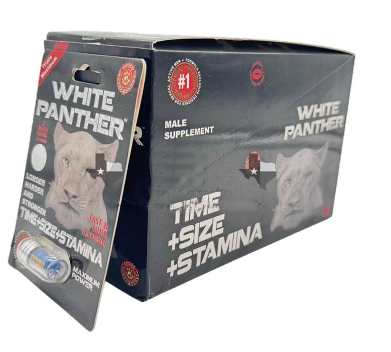 White Panther Single Male Enhancement Pills – 24ct Display