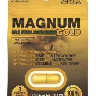 Magnum Gold 24k Single Male Enhancement Pills – 24ct Display