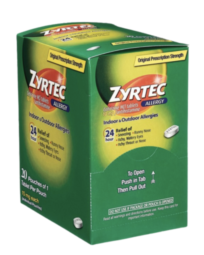 Zyrtec Allergy Relief – 20ct Box – 1 Pack (36 Boxes per Case)