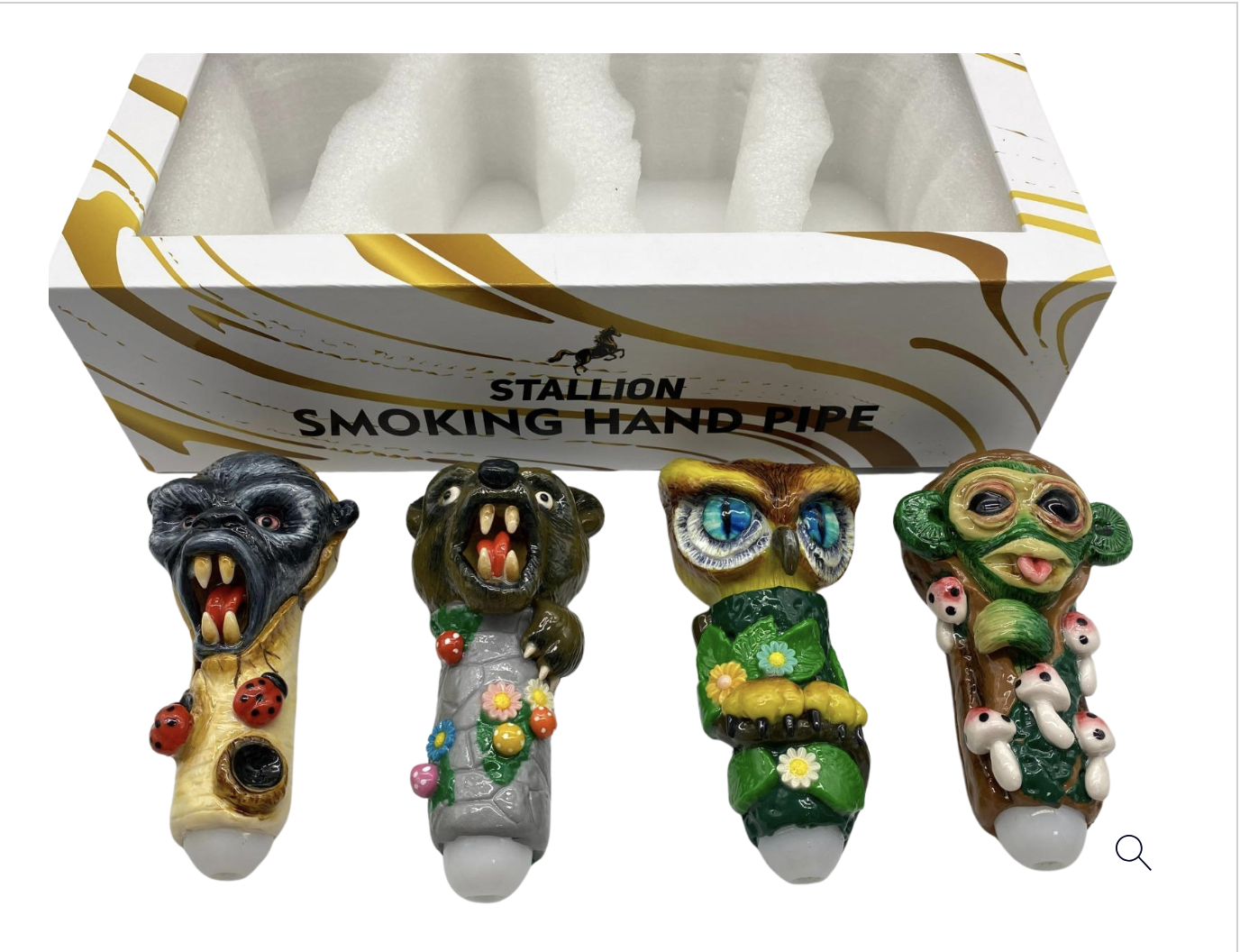 Stallion Funky Face Hand Pipe – 4ct Pack – 12 Packs per Case