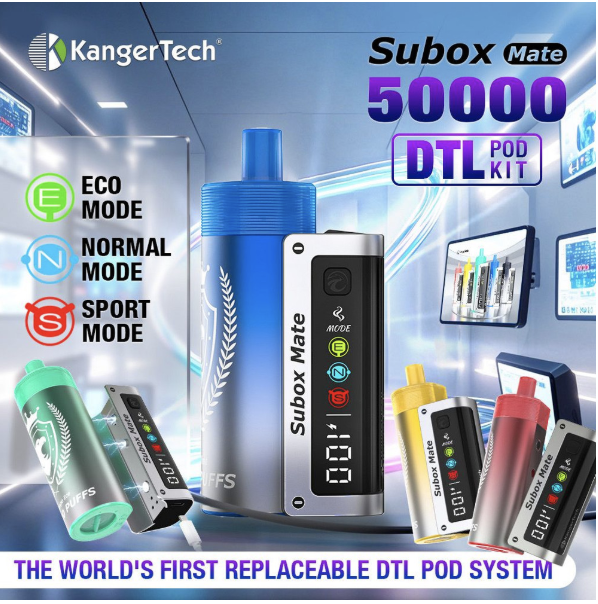 KANGERTECH SUBOX MATE DTL 50,000 PUFFS (FULL KIT) DISPOSABLE - DISPLAY OF 5
